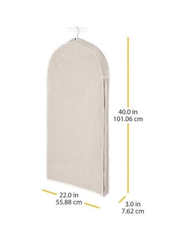 Bolsa de Ropa con Cremallera Whitmor Lino Natural Grande