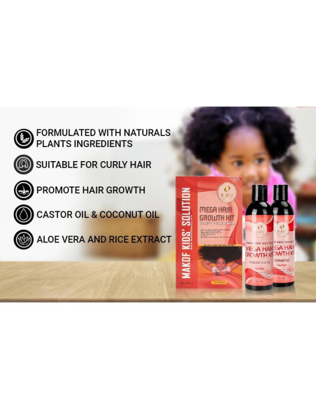 Champú y Acondicionador para Crecimiento Cabello Niños Makof 570g Champú y Acondicionador para Crecimiento Cabello Niños Makof 570g
