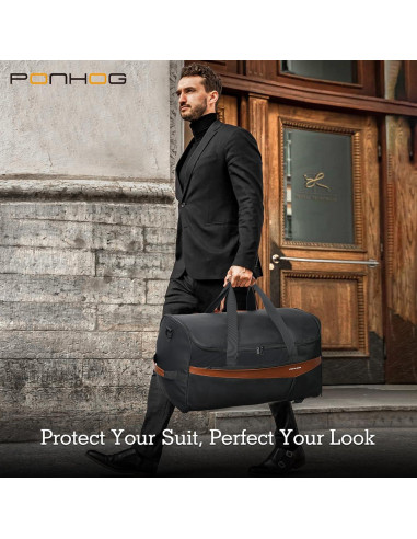 Bolsa de Ropa de Viaje Ponhog 3 en 1 Duffle 50L Negra