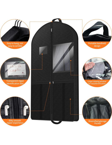 Bolsa de Viaje para Traje GOIUEDBZ 109 cm Plegable con Bolsillos