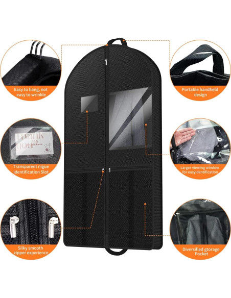 Bolsa de Viaje para Traje GOIUEDBZ 109 cm Plegable con Bolsillos Bolsa de Viaje para Traje GOIUEDBZ 109 cm Plegable con Bolsillos