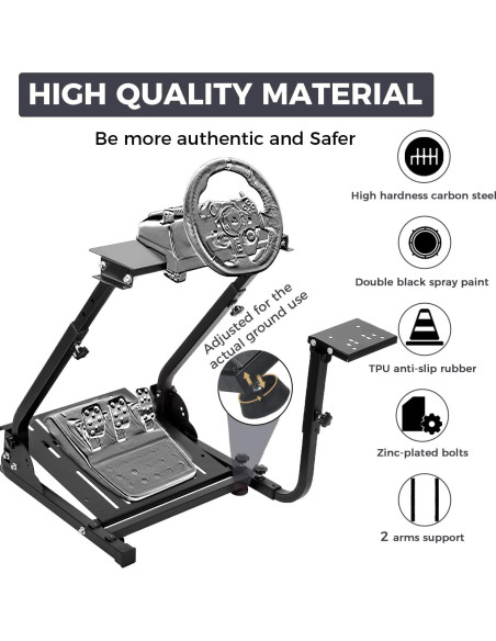 Soporte de Volante de Carreras Hottoby Ajustable para Logitech Soporte de Volante de Carreras Hottoby Ajustable para Logitech