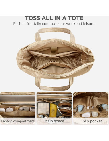 Bolsa Tote Puffer BOSTANTEN para Mujeres 36.8x14x33.8cm
