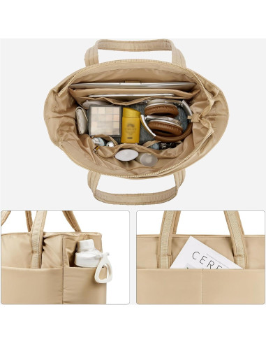 Bolsa Tote Puffer BOSTANTEN para Mujeres 36.8x14x33.8cm