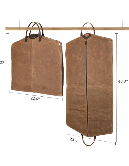 Bolsa de Traje Polare de Cuero y Lona 109 cm Impermeable Bolsa de Traje Polare de Cuero y Lona 109 cm Impermeable