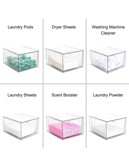 Contenedor apilable VOTLEVT para cápsulas de lavandería 2 PACK Contenedor apilable VOTLEVT para cápsulas de lavandería 2 PACK