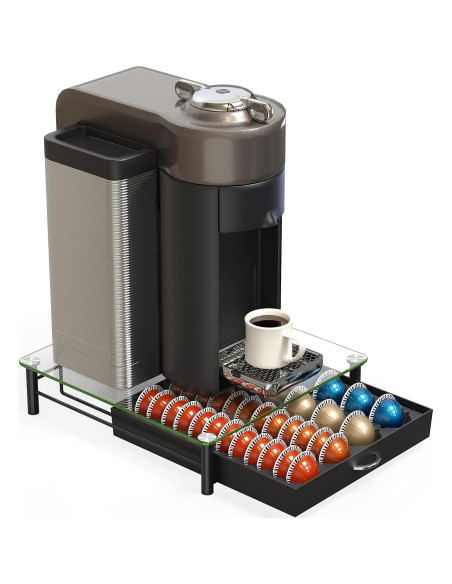 Soporte para Cápsulas Nespresso DecoBros, Vidrio Templado, 24/48 pcs Soporte para Cápsulas Nespresso DecoBros, Vidrio Templado, 24/48 pcs