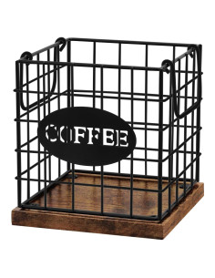 Organizador de Cápsulas de Café BCOZLUX Marrón Rústico 17.3x15.5cm