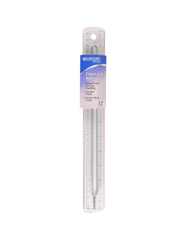 Regla de Plástico Westcott 00402 con Agarre 30.5 cm