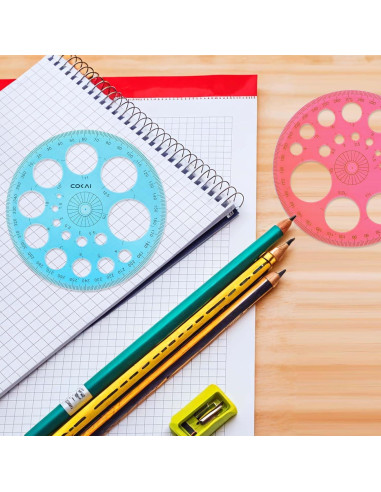Plantilla Circular de Dibujo Ymapinc 2 Piezas 11.5 cm