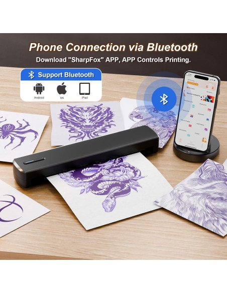 Impresora Térmica Portátil NULLTONEX C80 Bluetooth A4 A5 Impresora Térmica Portátil NULLTONEX C80 Bluetooth A4 A5