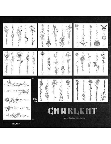 Tatuajes Temporales CHARLNET para Mujeres - 45 Pcs Resistentes Tatuajes Temporales CHARLNET para Mujeres - 45 Pcs Resistentes