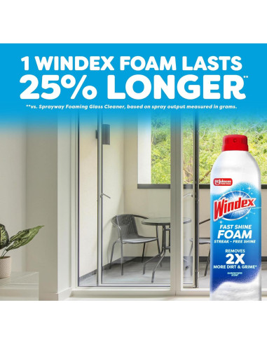 Limpiador de Vidrios Windex Fast Shine Foam 0.56 L Sin Goteo