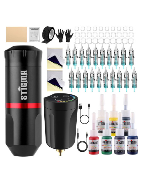 Kit de Tatuaje Inalámbrico STIGMA con Pluma y Batería 1400 mAh Kit de Tatuaje Inalámbrico STIGMA con Pluma y Batería 1400 mAh