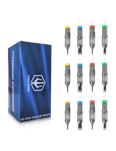 Agujas de Cartucho de Tatuaje Poseidon 50 Piezas Mixtas