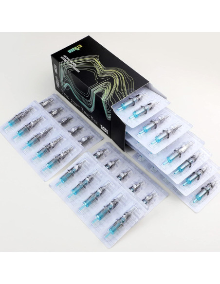 Agujas de Tatuaje Cartucho STIGMA 50pcs Acuamarina 0.35mm Agujas de Tatuaje Cartucho STIGMA 50pcs Acuamarina 0.35mm