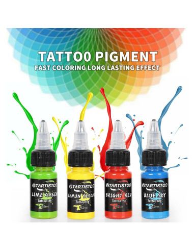 Juego de Tinta para Tatuajes Profesional GTARTISTOO 14 Colores 15ml