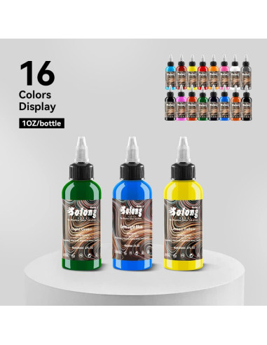 Kit de Tinta para Tatuajes Solong 16 Colores 30ml Profesional