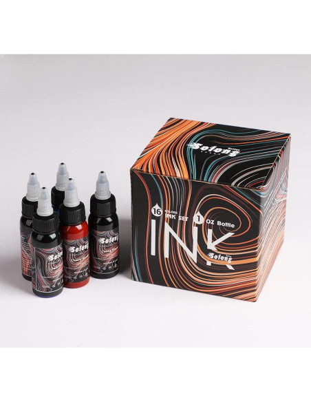 Kit de Tinta para Tatuajes Solong 16 Colores 30ml Profesional Kit de Tinta para Tatuajes Solong 16 Colores 30ml Profesional