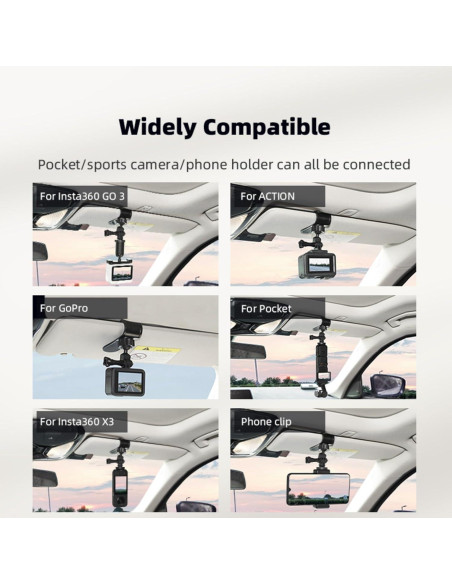 Soporte de Visera Solar para Coche Flymile CV1 - Compatible con GoPro e Insta360 Soporte de Visera Solar para Coche Flymile CV1 - Compatible con GoPro e Insta360