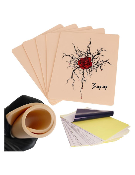 Kit de Tatuaje WZPB - 5 Pieles Práctica 13.97x19.05cm y 20 Papeles A4 Kit de Tatuaje WZPB - 5 Pieles Práctica 13.97x19.05cm y 20 Papeles A4