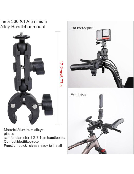 Accesorios para Motocicleta PellKing Insta360 X5/X4 - Funda, Montajes Accesorios para Motocicleta PellKing Insta360 X5/X4 - Funda, Montajes