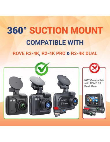 Soporte de Ventosa ROVE para Cámaras R2-4K y R2-4K PRO