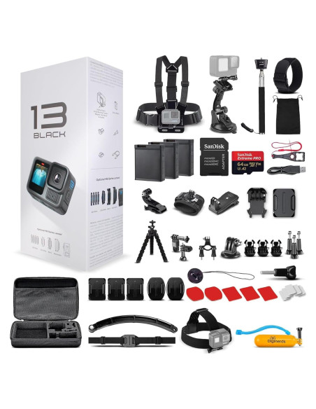 GoPro HERO13 Black - Cámara de Acción 5.3K + Kit 50 Accesorios GoPro HERO13 Black - Cámara de Acción 5.3K + Kit 50 Accesorios