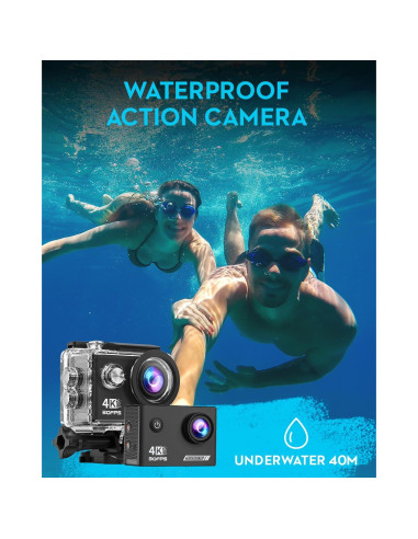Cámara de Acción 4K TIMNUT 20MP a Prueba de Agua 40m