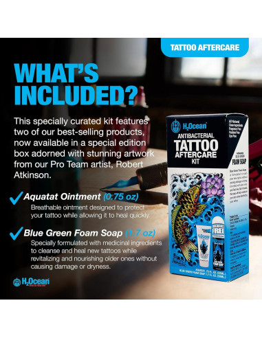 Kit de Cuidado de Tatuajes H2Ocean - Jabón Espuma y Ungüento