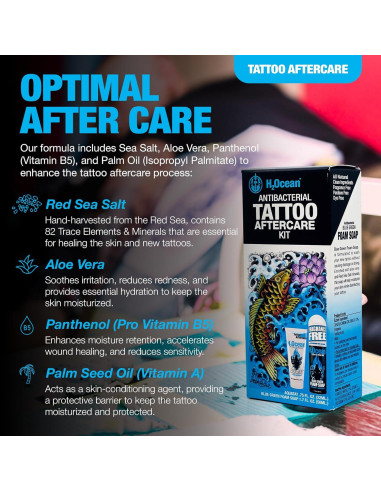 Kit de Cuidado de Tatuajes H2Ocean - Jabón Espuma y Ungüento