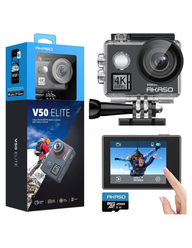 Cámara de Acción AKASO V50 Elite 4K 60fps + MicroSD 128GB