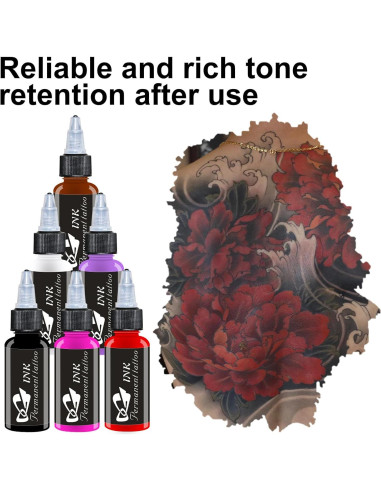Set de Tinta para Tatuajes AYCOS 11 Colores 30 ml Duraderos