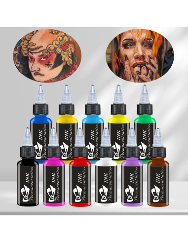 Set de Tinta para Tatuajes AYCOS 11 Colores 30 ml Duraderos