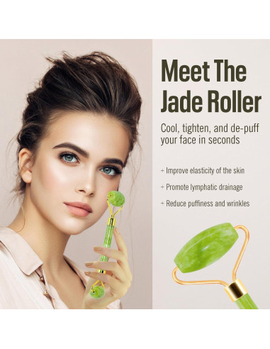 Rodillo de Jade Disemot y Gua Sha Facial Antienvejecimiento