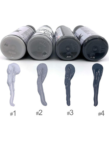 Juego de Tintas para Tatuajes Element 30ml Gris Acorazado 4 Tonos