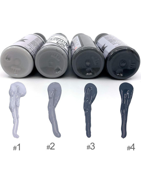 Juego de Tintas para Tatuajes Element 30ml Gris Acorazado 4 Tonos Juego de Tintas para Tatuajes Element 30ml Gris Acorazado 4 Tonos