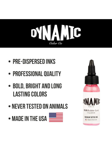 Tinta para Tatuajes Dynamic Color Co Bubble Gum 30ml Vegana