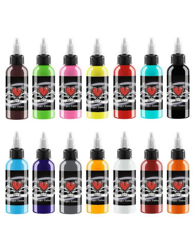 Set de Tinta para Tatuajes AYCOS 14 Colores 30 ml