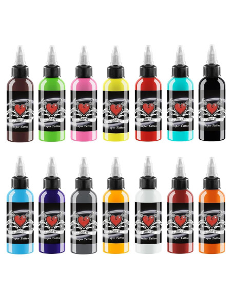 Set de Tinta para Tatuajes AYCOS 14 Colores 30 ml Set de Tinta para Tatuajes AYCOS 14 Colores 30 ml