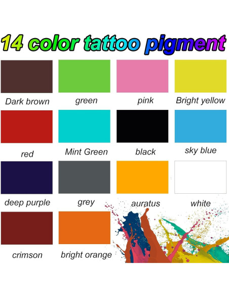 Set de Tinta para Tatuajes AYCOS 14 Colores 30 ml Set de Tinta para Tatuajes AYCOS 14 Colores 30 ml