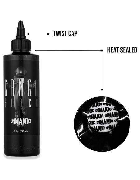 Tinta para Tatuajes Ganga Black Dynamic Color 240ml REACH Tinta para Tatuajes Ganga Black Dynamic Color 240ml REACH