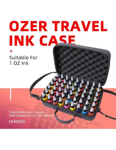 Estuche de Tinta para Dibujo OZER - Capacidad 54 Botellas 29.57 ml