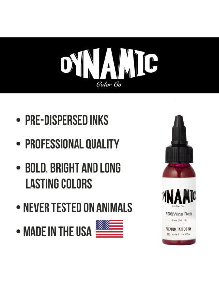 Tinta para Tatuajes Dynamic Color Co Rojo Vino 30ml Vegana Tinta para Tatuajes Dynamic Color Co Rojo Vino 30ml Vegana