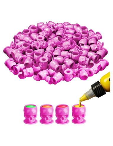 Tazas de Tinta Desechables YTATTOO Calavera Rosa 50pcs