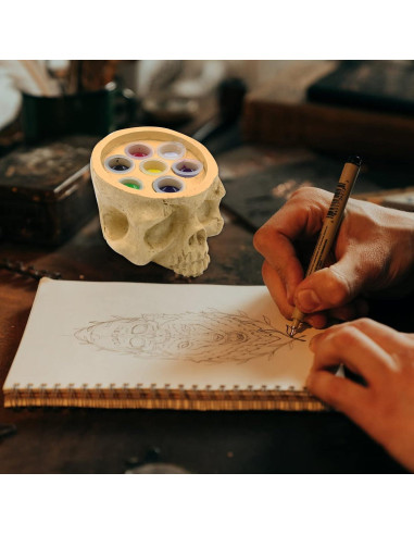 Soporte para Tinta de Tatuaje Yangna Calavera 7 Agujeros