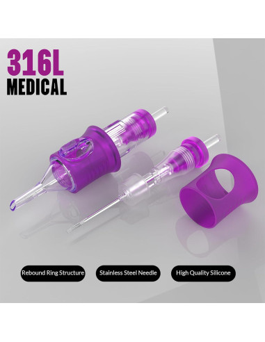 Agujas de Cartucho de Tatuaje Wormhole 20pcs 3RL Desechables