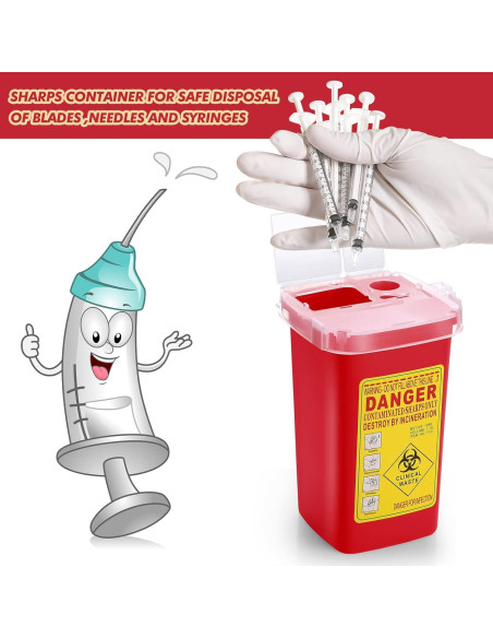 30 Contenedores de Desechos Cortantes Chumia 1 Quart Rojo 30 Contenedores de Desechos Cortantes Chumia 1 Quart Rojo