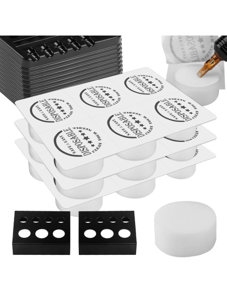 RHEIN 18 Tazas de Espuma para Tatuajes + Soportes y Bandejas RHEIN 18 Tazas de Espuma para Tatuajes + Soportes y Bandejas