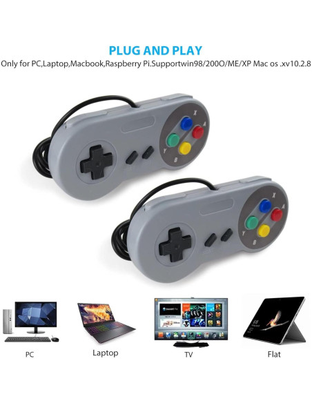 Controlador USB Gamepad 2 Pack USonline911 para PC y Mac Controlador USB Gamepad 2 Pack USonline911 para PC y Mac